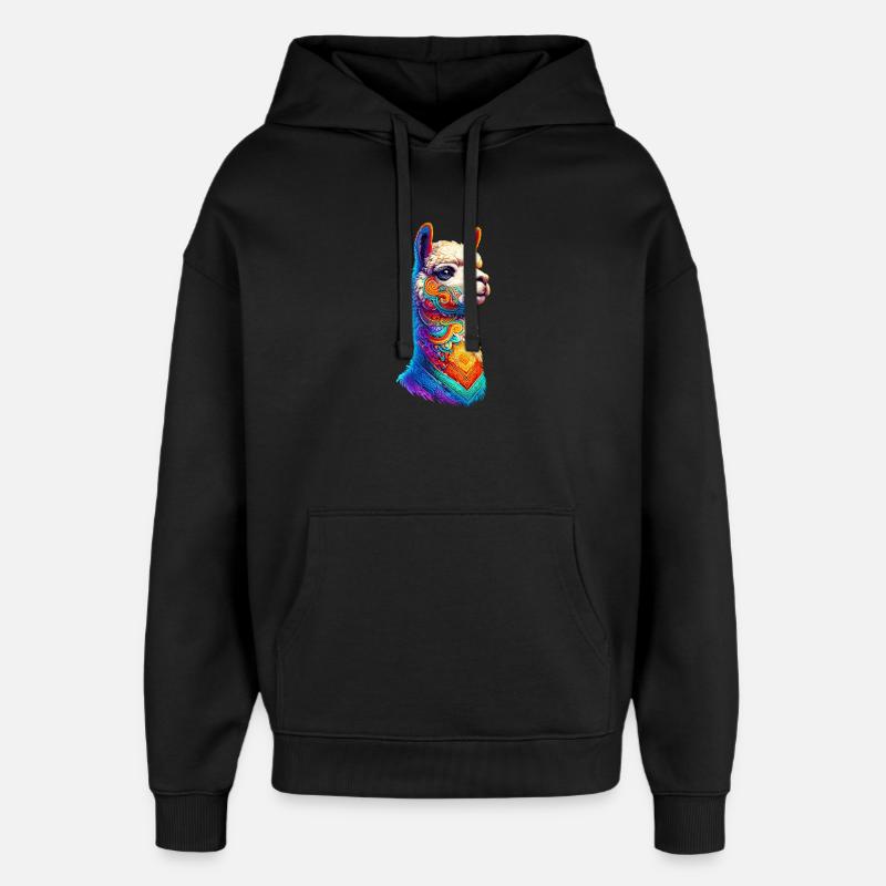 Alpaka - Oversized Unisex Hoodie von Stanley/Stella - Schwarz