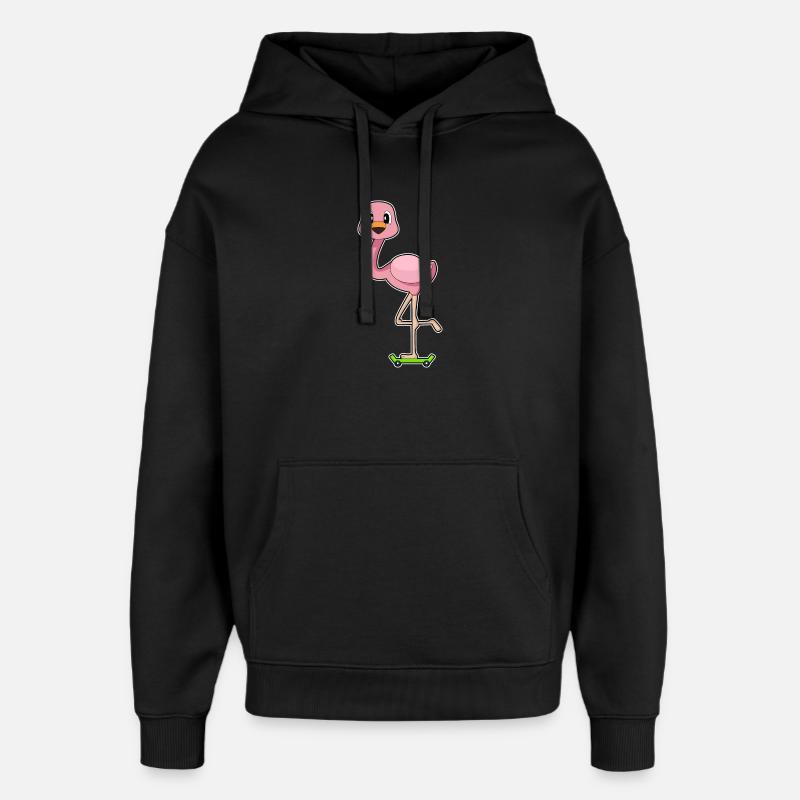 Flamingo Skater Skateboard - Sweat à capuche unisexe Stanley/Stella Oversized - noir