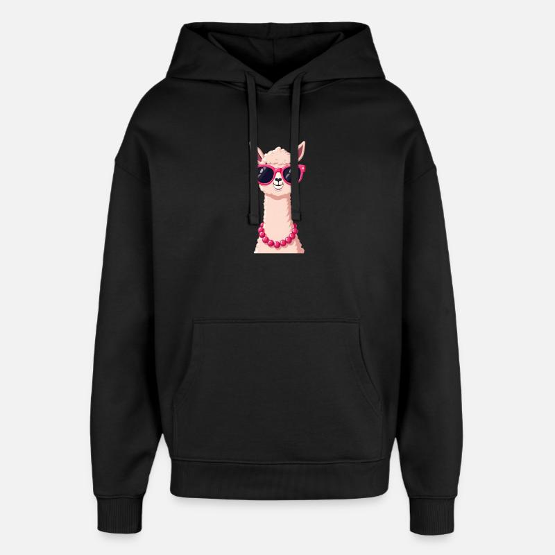lama - Sweat à capuche unisexe Stanley/Stella Oversized - noir