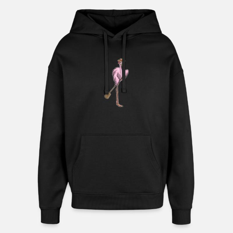 Flamingo Paddle - Oversized Unisex Hoodie by Stanley/Stella - black