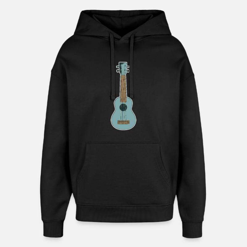 Ukulélé rétro - Sweat à capuche unisexe Stanley/Stella Oversized - noir
