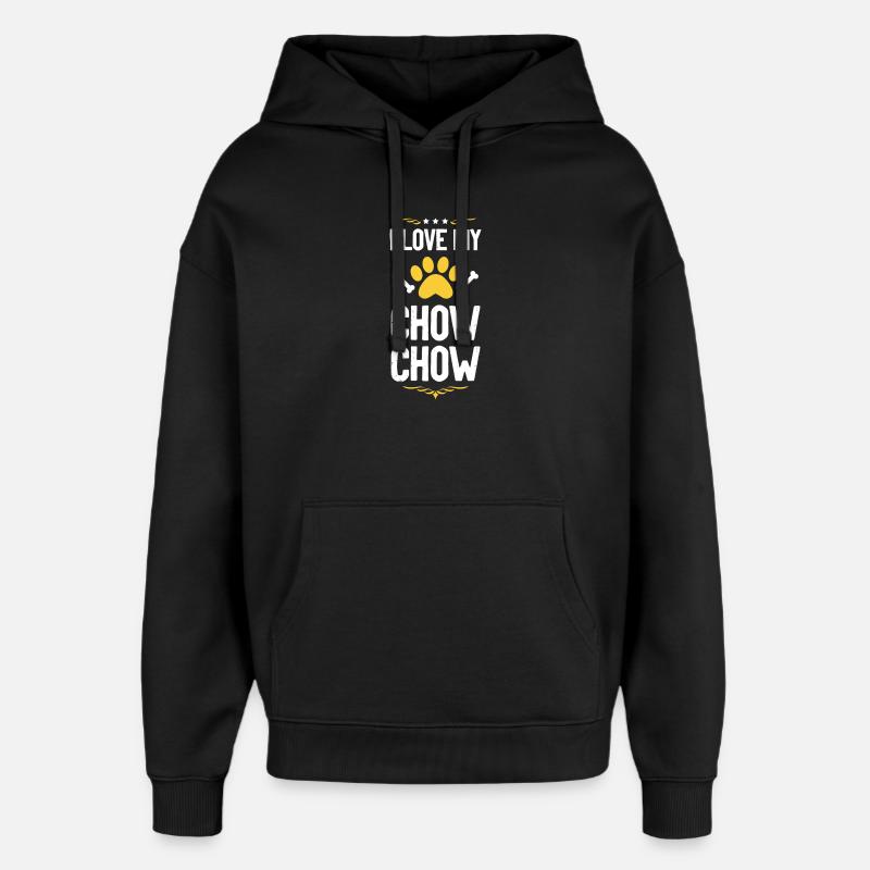 Chow Chow Love Shirt - Oversized Unisex Hoodie by Stanley/Stella - black