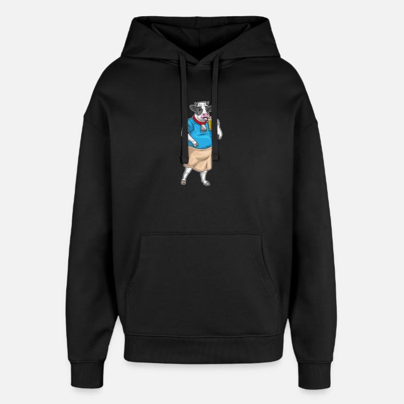 Cow Beer - Oversized Unisex Hoodie by Stanley/Stella - black