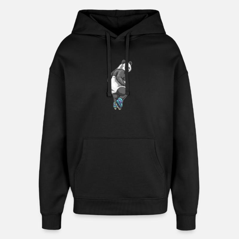 Panda Inline skating Rollschuhe - Oversized Unisex Hoodie von Stanley/Stella - Schwarz
