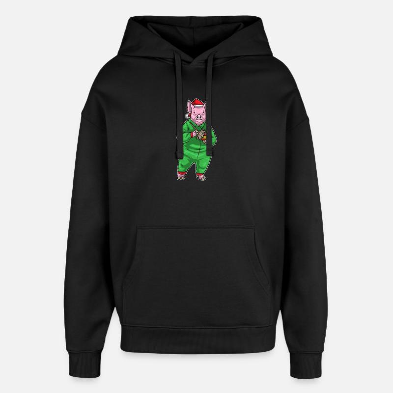 Nettoyant de Noël pour cochon - Sweat à capuche unisexe Stanley/Stella Oversized - noir