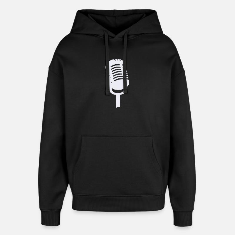 Microphone - Oversized Unisex Hoodie by Stanley/Stella - black