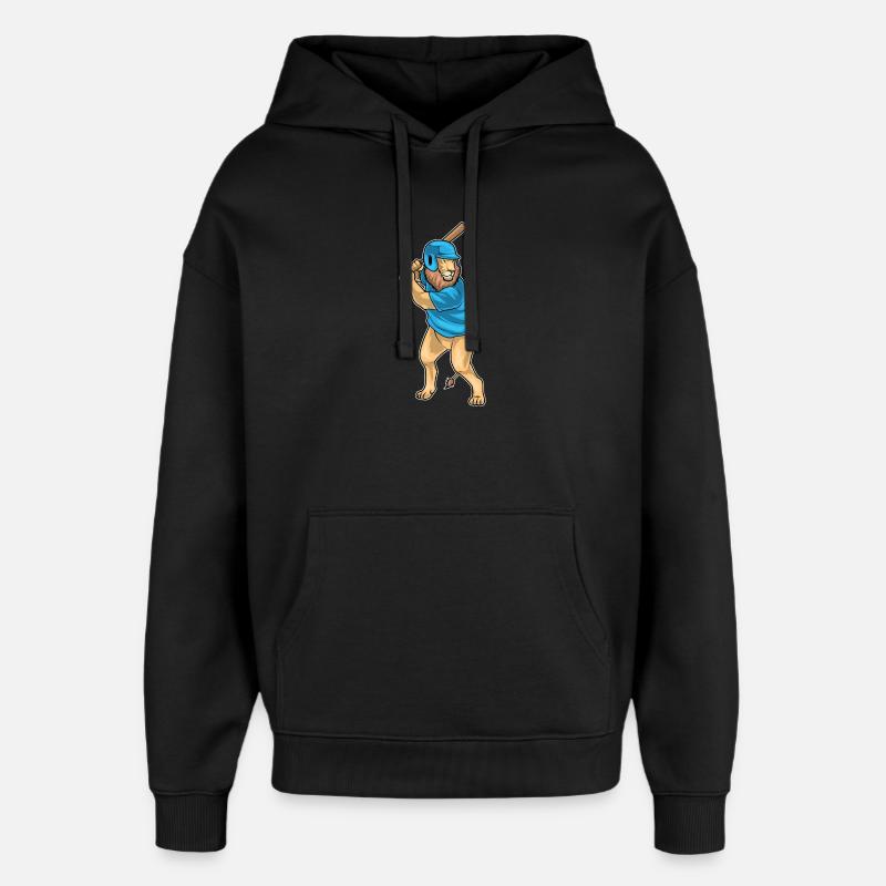 Lion Baseball Batte de Baseball - Sweat à capuche unisexe Stanley/Stella Oversized - noir