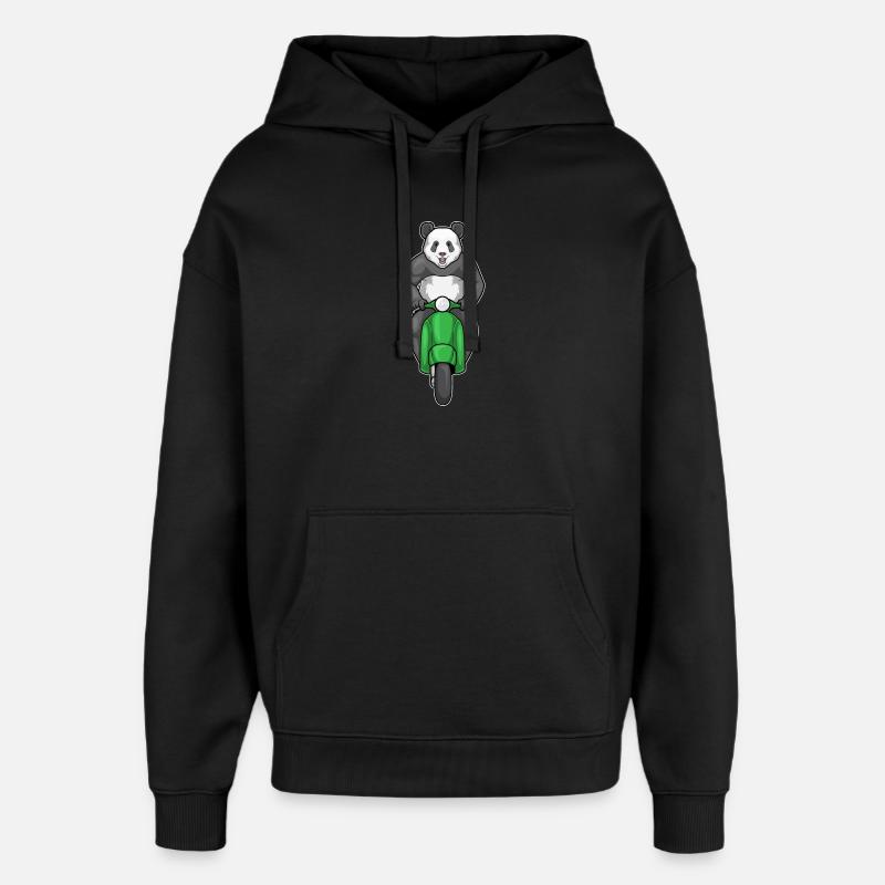 Trottinette Panda - Sweat à capuche unisexe Stanley/Stella Oversized - noir
