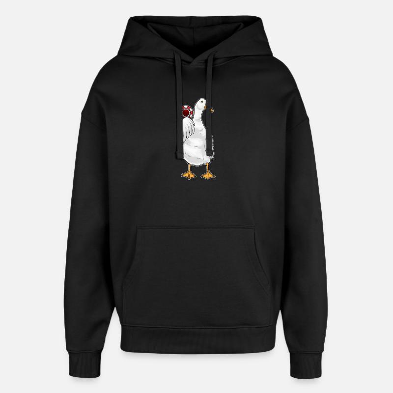 Duck Poker Jetons de poker - Sweat à capuche unisexe Stanley/Stella Oversized - noir