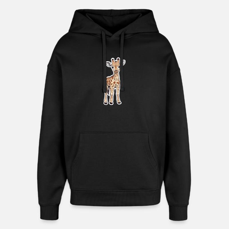 Giraffe - Oversized Unisex Hoodie von Stanley/Stella - Schwarz