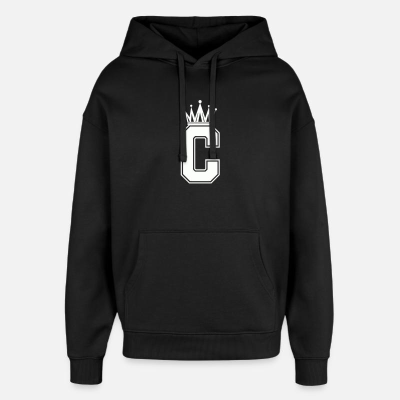 Letter C - Oversized Unisex Hoodie by Stanley/Stella - black