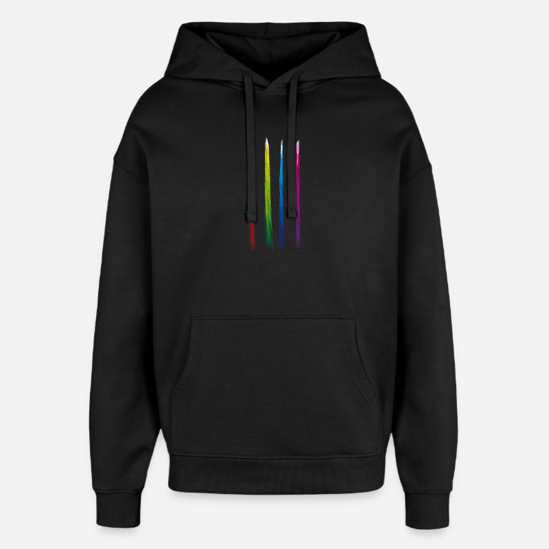 Bande de couleurs - Sweat à capuche unisexe Stanley/Stella Oversized - noir