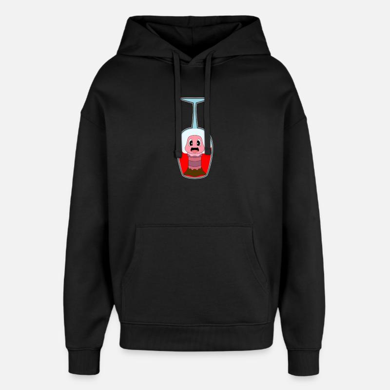 Wurm Rotwein - Oversized Unisex Hoodie von Stanley/Stella - Schwarz