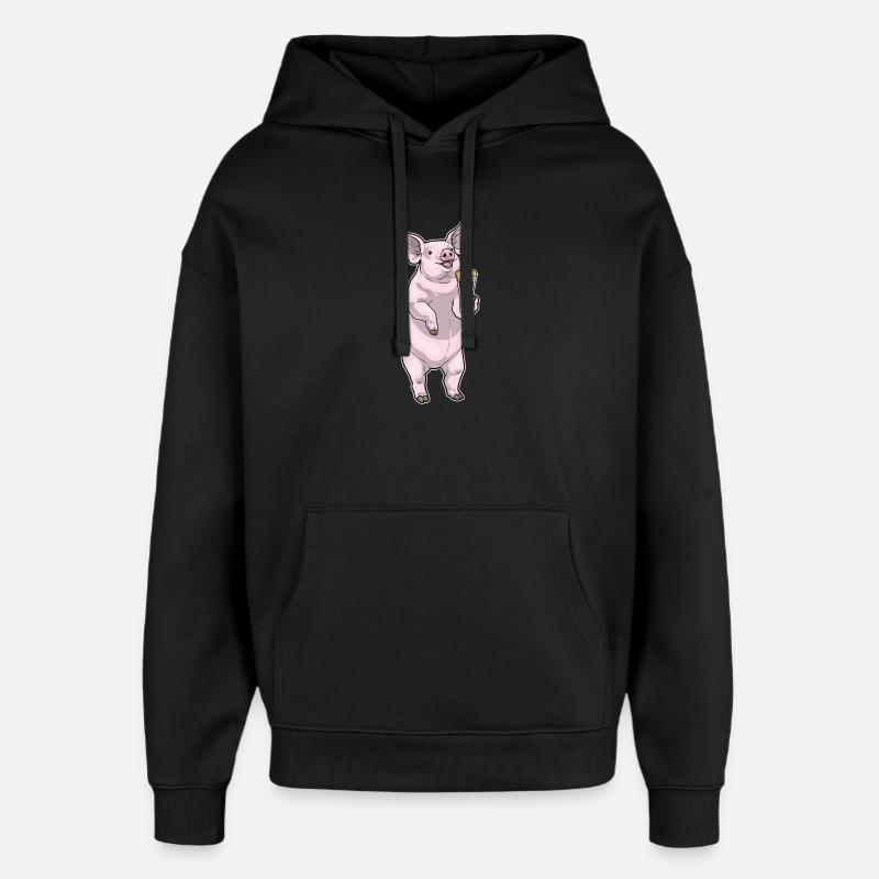 Bière de porc - Sweat à capuche unisexe Stanley/Stella Oversized - noir