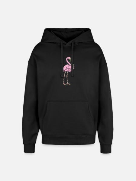 Flamingo Sandwich - Oversized Unisex Hoodie by Stanley/Stella - black