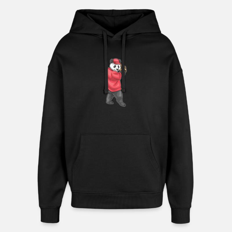 Panda Baseball Gant de baseball - Sweat à capuche unisexe Stanley/Stella Oversized - noir