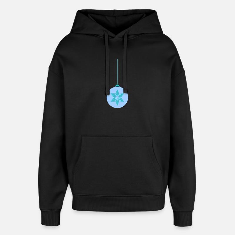 Weihnachtskugel Schneeflocken Blau Ornament - Oversized Unisex Hoodie von Stanley/Stella - Schwarz