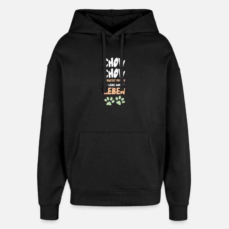 ChowChow Amour et Vie Schéma - Sweat à capuche unisexe Stanley/Stella Oversized - noir