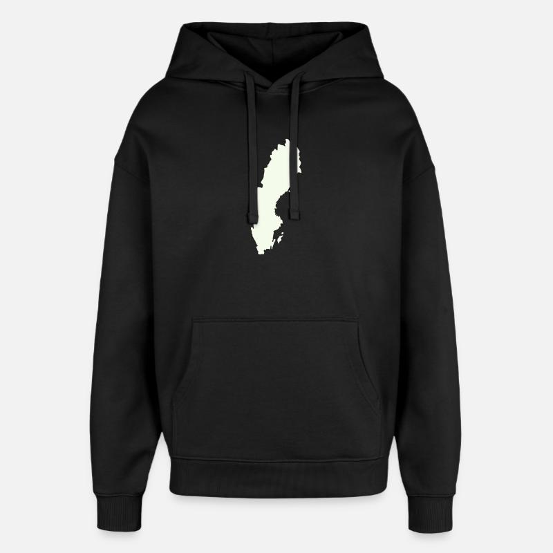 Imprimé silhouette suédoise - Sweat à capuche unisexe Stanley/Stella Oversized - noir