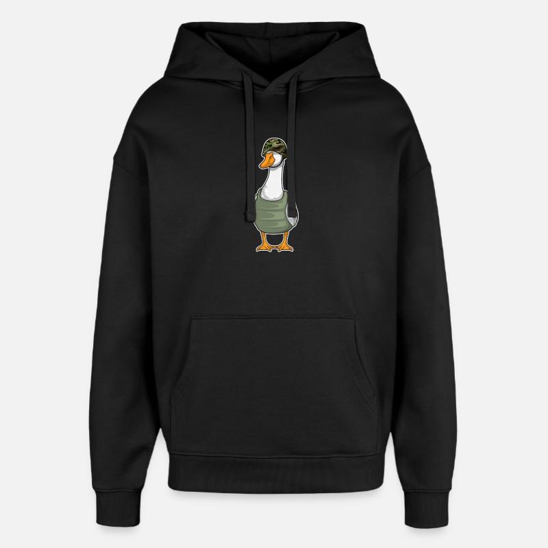Casque de soldat canard - Sweat à capuche unisexe Stanley/Stella Oversized - noir