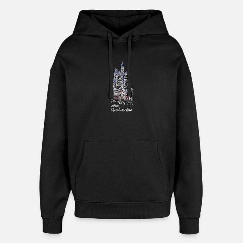 Neuschwanstein Castle, Bavaria, Germany - Oversized Unisex Hoodie by Stanley/Stella - black