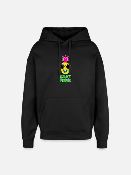 Bébé Punk Ananas cool - Sweat à capuche unisexe Stanley/Stella Oversized - noir