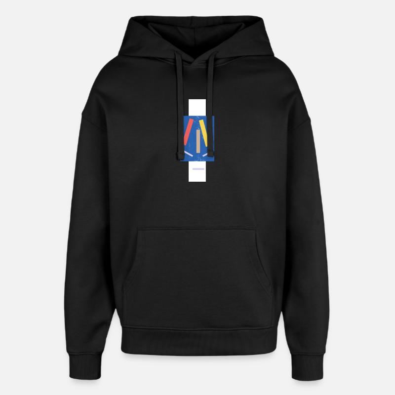 Abstrakte Farbpinsel Grimmiges Gesicht - Oversized Unisex Hoodie von Stanley/Stella - Schwarz