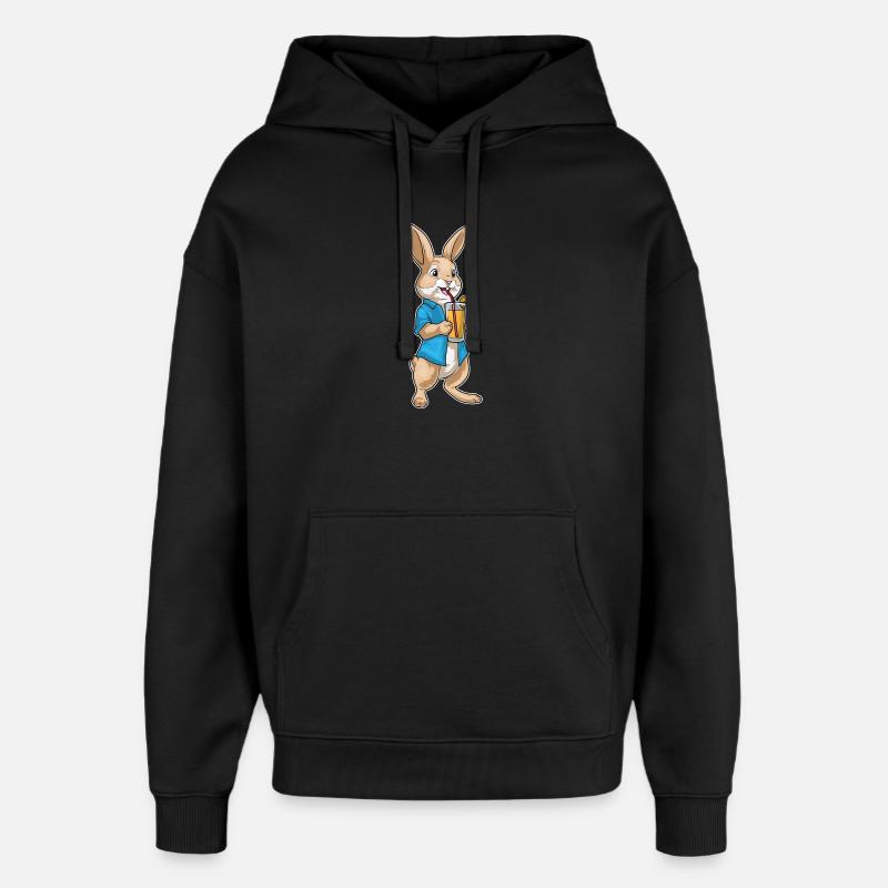 Hase Saft - Oversized Unisex Hoodie von Stanley/Stella - Schwarz
