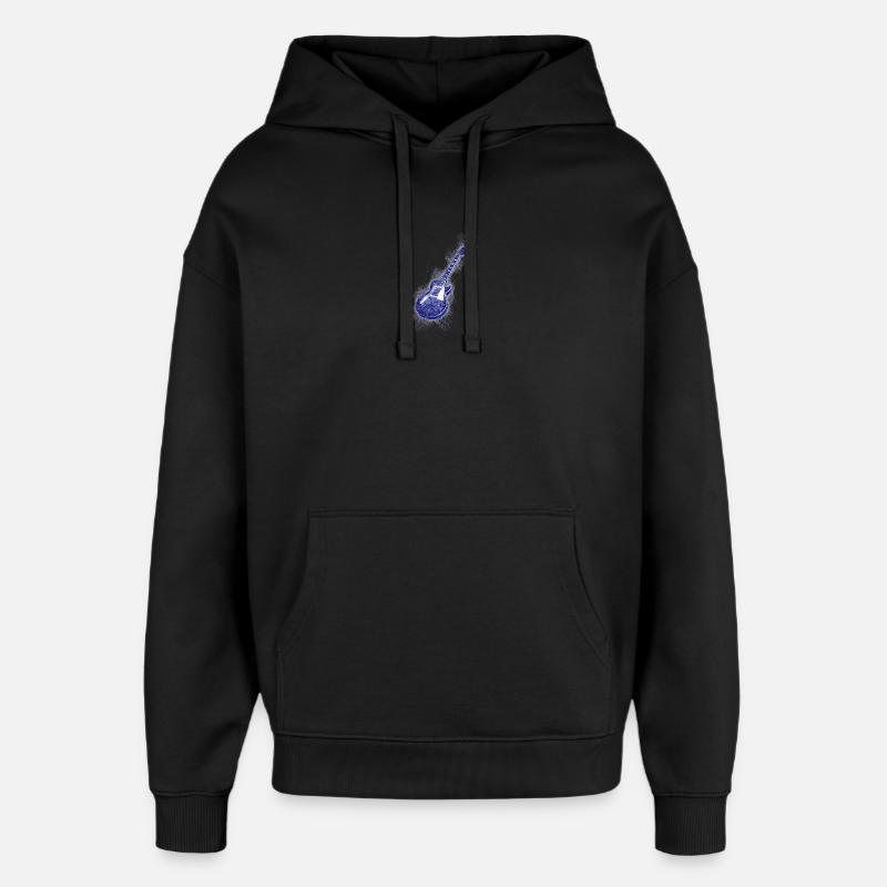 Guitare rock avec style aquarelle - Sweat à capuche unisexe Stanley/Stella Oversized - noir