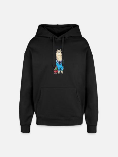 Alpaca Secretary Folder Office - Oversized Unisex Hoodie by Stanley/Stella - black