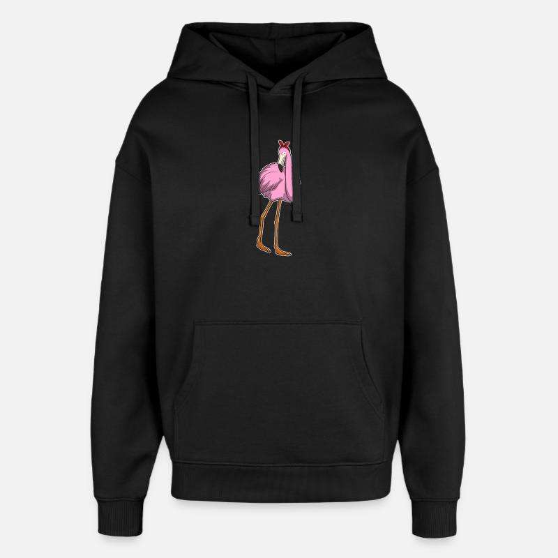 Flamingo Schleife - Oversized Unisex Hoodie von Stanley/Stella - Schwarz