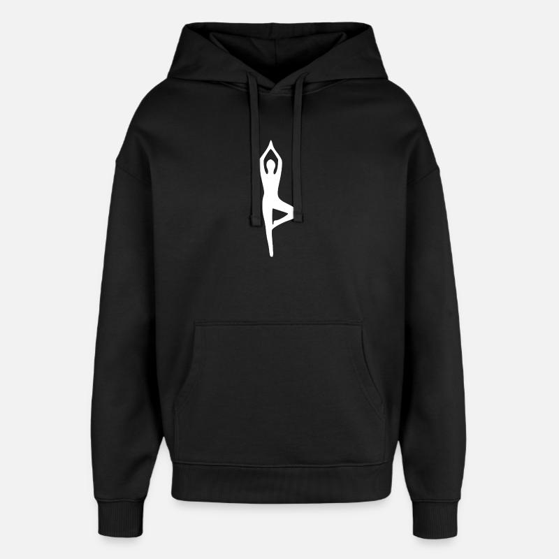 Yoga Silhouettes Blanches - Sweat à capuche unisexe Stanley/Stella Oversized - noir