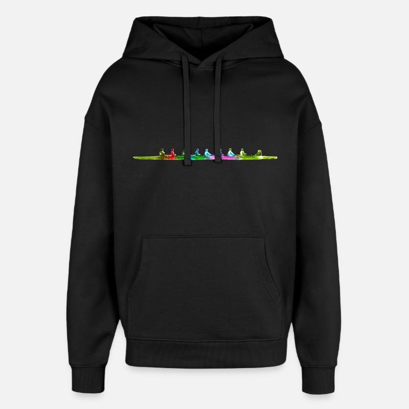 Buntes achter Ruderboot - Oversized Unisex Hoodie von Stanley/Stella - Schwarz