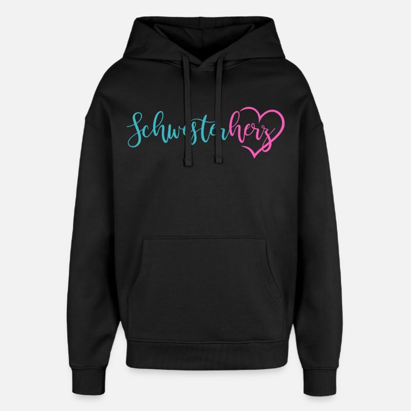 sœurette - Sweat à capuche unisexe Stanley/Stella Oversized - noir