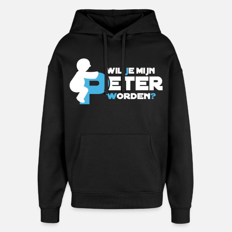 Figure ludique Typographie - Sweat à capuche unisexe Stanley/Stella Oversized - noir