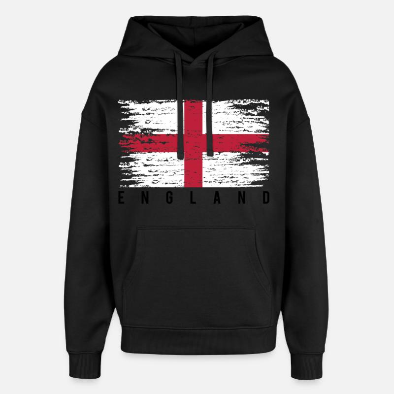 Englisches Kreuz mit Strähnen - Oversized Unisex Hoodie von Stanley/Stella - Schwarz