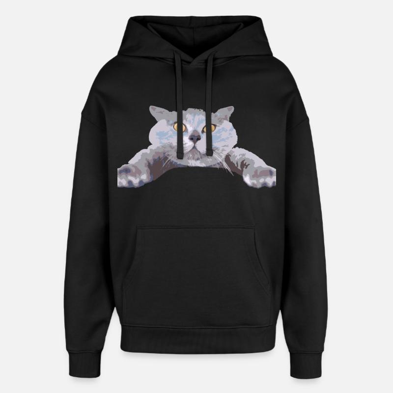 Chat - - Sweat à capuche unisexe Stanley/Stella Oversized - noir