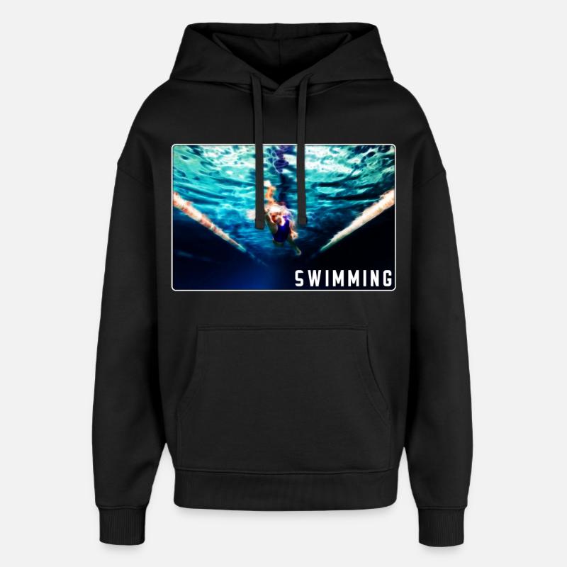 Natation - conception - Sweat à capuche unisexe Stanley/Stella Oversized - noir