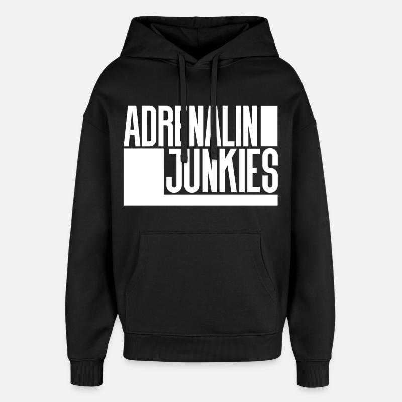 Junkies Adrénaline - Sweat à capuche unisexe Stanley/Stella Oversized - noir