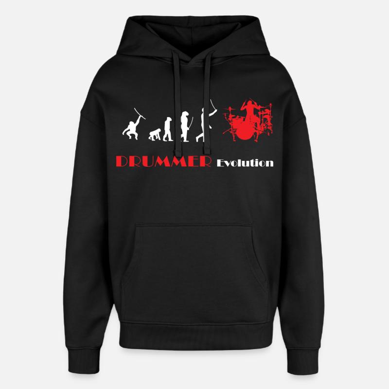 DRUMMER Evolution rot - Oversized Unisex Hoodie von Stanley/Stella - Schwarz