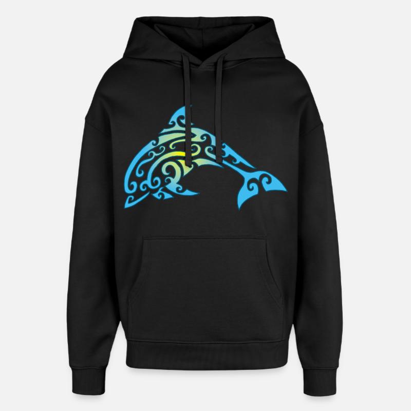 Dauphin de Polynésie - Sweat à capuche unisexe Stanley/Stella Oversized - noir