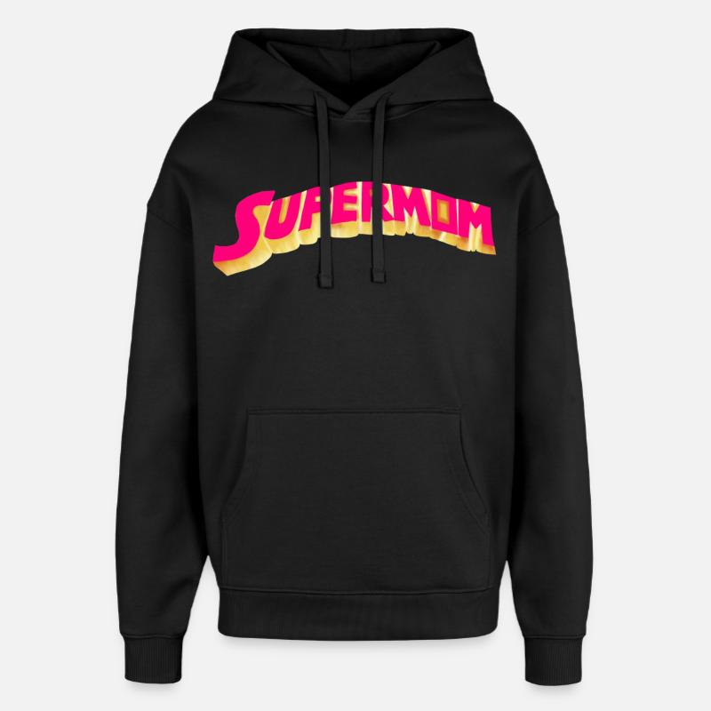 Supermother - Héroïne - Sweat à capuche unisexe Stanley/Stella Oversized - noir