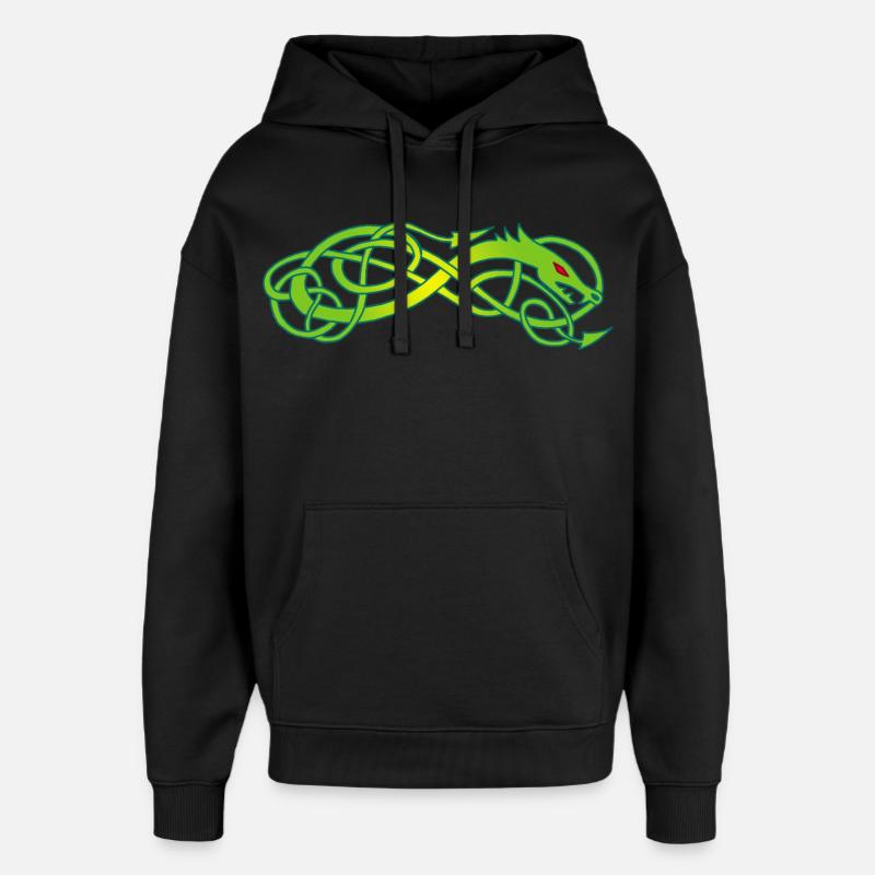 Serpent celte vert - Sweat à capuche unisexe Stanley/Stella Oversized - noir
