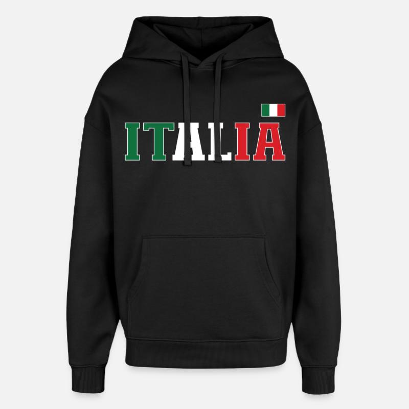 Italie Drapeau - Sweat à capuche unisexe Stanley/Stella Oversized - noir