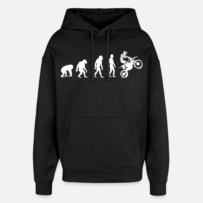Évolution vers le moto rider - Sweat à capuche unisexe Stanley/Stella Oversized - noir