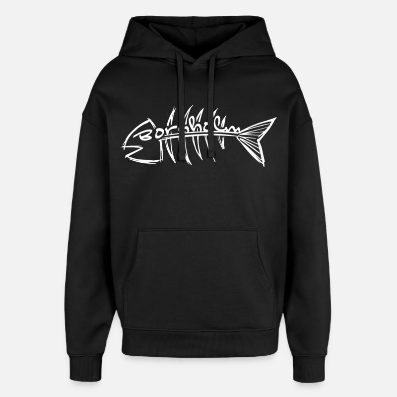 Poisson de Bornholm - Chevrons - Sweat à capuche unisexe Stanley/Stella Oversized - noir