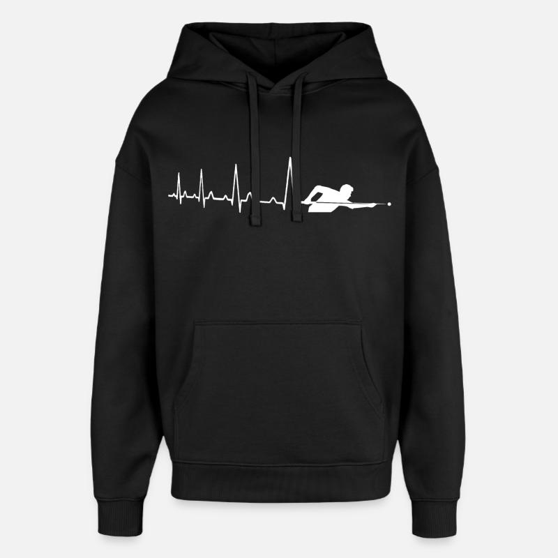 Heartbeat Billard Heartbeat - Sweat à capuche unisexe Stanley/Stella Oversized - noir