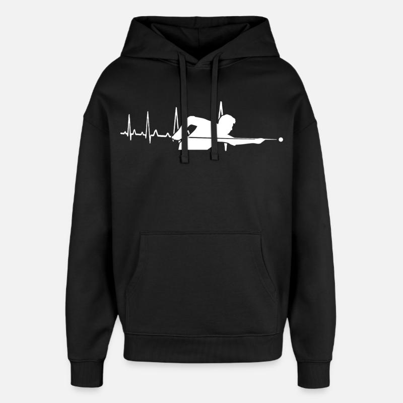 Heartbeat Billard - Sweat à capuche unisexe Stanley/Stella Oversized - noir