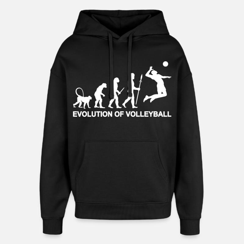 Évolution du volleyball - Sweat à capuche unisexe Stanley/Stella Oversized - noir