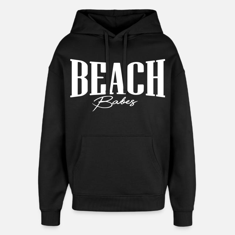 fille de plage de plage - Sweat à capuche unisexe Stanley/Stella Oversized - noir